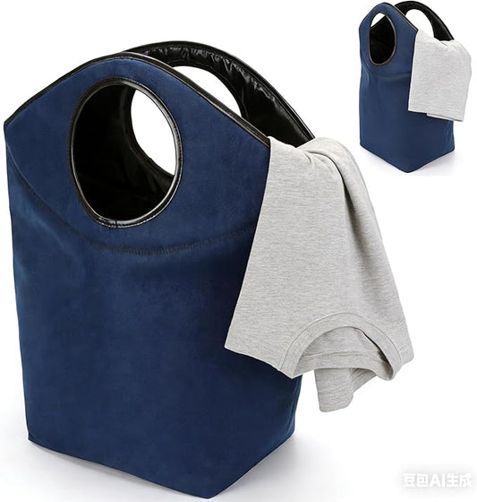 90L Foldable Laundry Basket with Soft Padded Handle, 22"x21"x12" Large Capacity Oxford Fabric Storage Hamper, Collapsible Portable Laundry Bag for Home Bedroom Dorm Travel and Outdoor