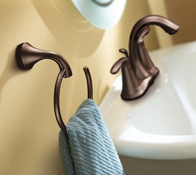 Moen YB2886ORB Eva Bathroom Towel Ring, Oil-Rubbed Bronze (Pack of 2)
