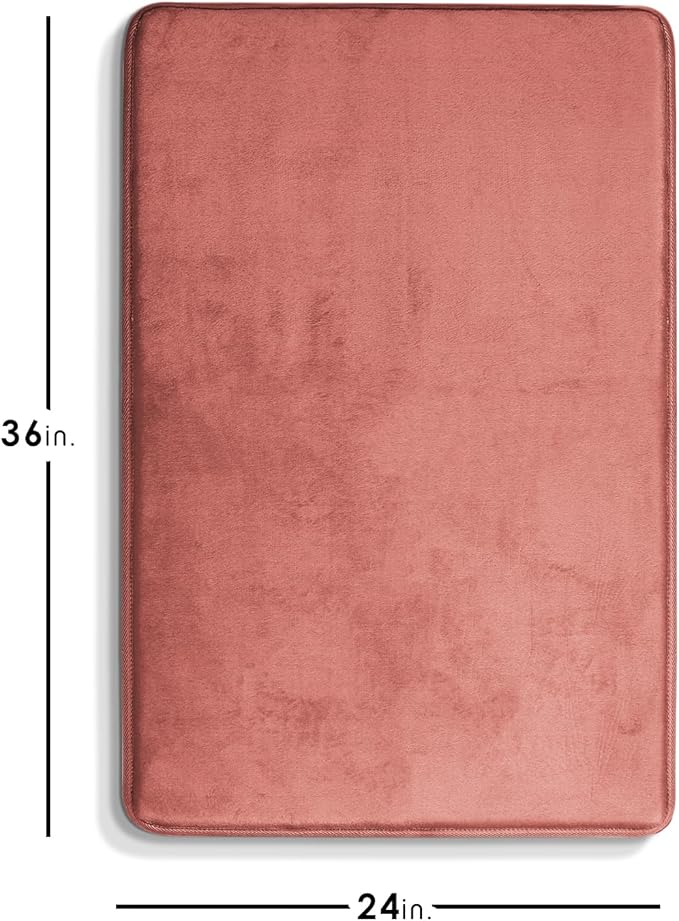 Clara Clark Bathroom Rugs, Velvet Memory Foam Bath Mat, Non-Slip Bath Rugs, Machine Wash, Dries Quickly, Ultra Soft Plush Bath Mats for Bathroom,