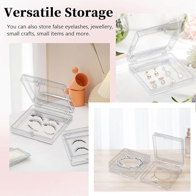 8 Pack Press On Nail Organizer, Nail Packaging for Press Ons, Clear Plastic Fake Nail Holder Organizer Acrylic Nail Display Storage Box for Nail Business Art Salon (Transparent)
