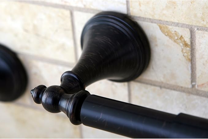 Kingston Brass Naples 5-Piece Accessory Set with 18" & 24" Towel-Bar, Towel-Ring, Robe Hook & Toilet Paper Holder, Oil Rubbed Bronze