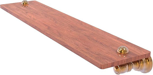 Allied Brass CL-1-22-IRW Carolina Collection 22 Inch Wood Shelf, Brushed Bronze