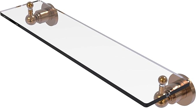 Allied Brass AP-1/22 Astor Place 22 inch Vanity Beveled Edges Glass Shelf, Brushed Bronze