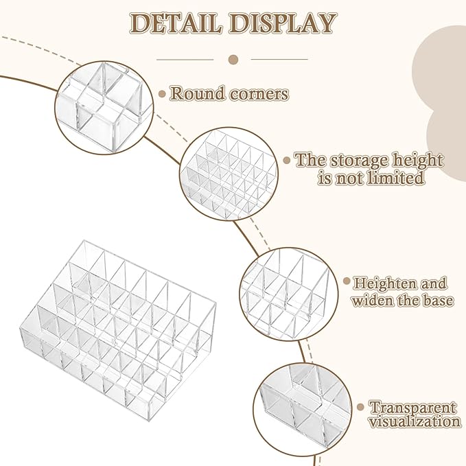 3Pack Essential Oil Holder,24Slots Plastics Essential Oil Storage,for Bottles Perfumes and Nail Polish Shelf,Essential Oil Organizer,Makeup Storage Rack