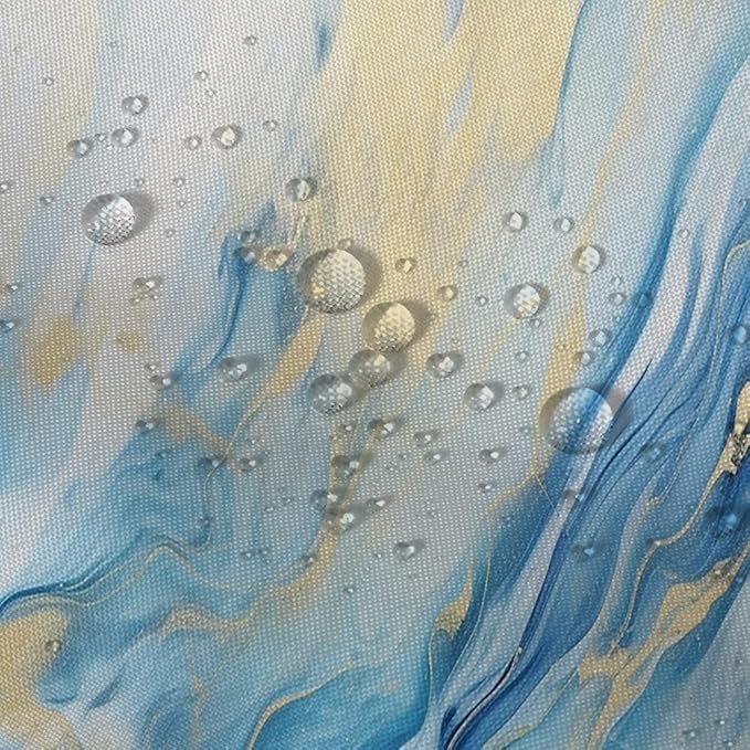 Blue Marbie Shower Curtain Abstract Morden Yellow Ink Texture Fabric Shower Curtains for Bathroom Decor 72x72 Inch