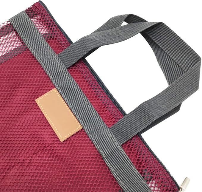 Mesh Shower Caddy Bag, Quick Dry Portable Tote Bag with Zipper and Inner Pocket, Lightweight Bath Organizer for College Dorm Bathroom, Swimming, Gym, Beach, Travel (Red)