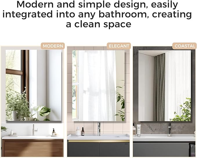 24 x 32 Inch Bathroom Medicine Cabinet with Mirror, Medicine Cabinet Mirror, Bathroom Mirror with Storage with 2 Adjustable Shelves, Assembly Required, Support Recessed or Surface Mount