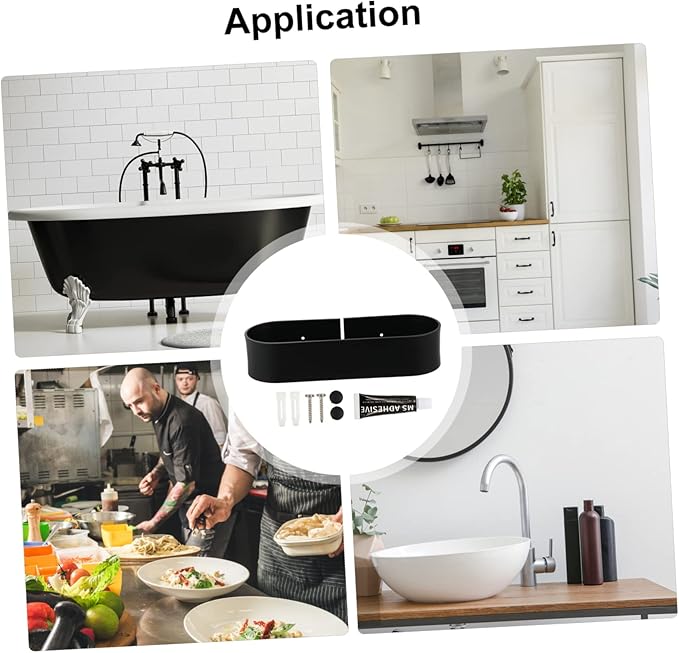Ciieeo 1pc Multifunctional Metal Bathroom Wall Rack Punch Design Easy Installation Space-Saving Shelf for Toiletries Creams and Soap Strong Adhesion Easy to Clean