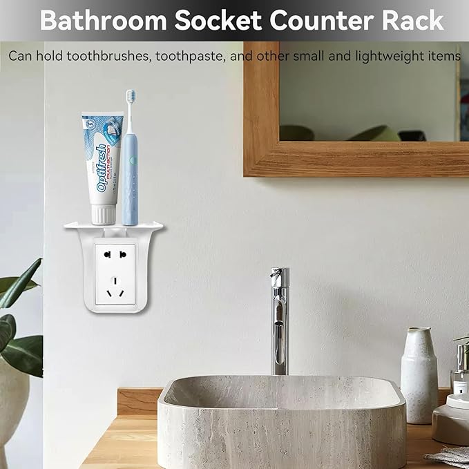 Outlet Shelf, Outlet Shelf Wall Holder ABS Plastic Bathroom Wall Organizer Holder for Smart Home Devices, Phones, Speaker