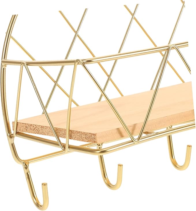 HOMSFOU Bathroom Wall-Mounted Storage Rack with Hooks No Simple and Practical Shelf for Bathroom Sundries Increases Storage Capacity Easy to Install and Remove