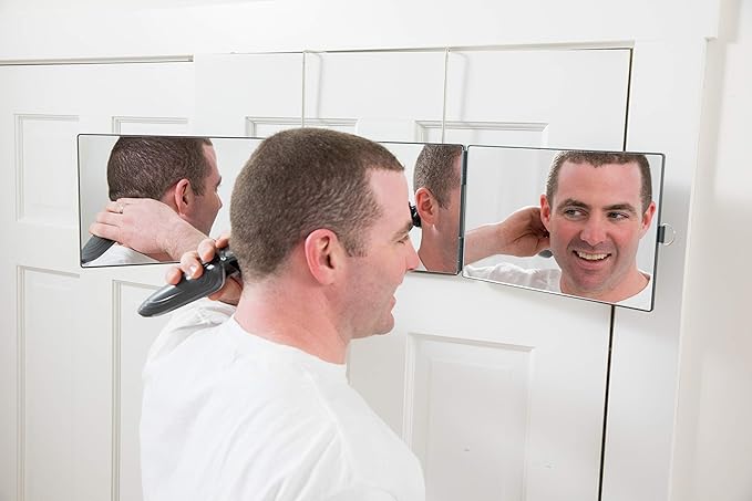 Portable Adjustable Tri-Fold Mirror for Home or Travel … (Charcoal)