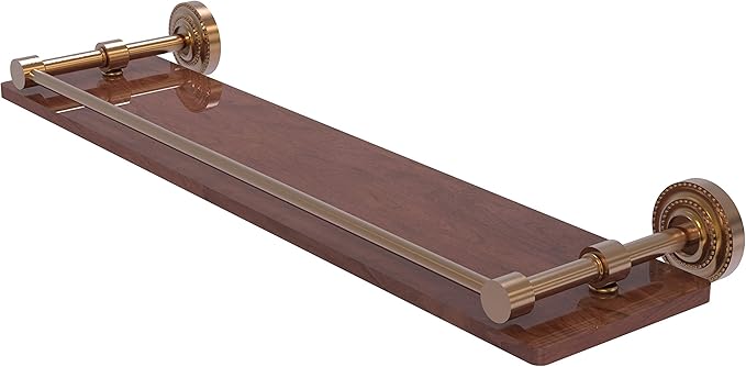 Allied Brass DT-1-22-GAL-IRW Dottingham Collection 22 Inch Solid IPE Ironwood Gallery Rail Wood Shelf, Brushed Bronze
