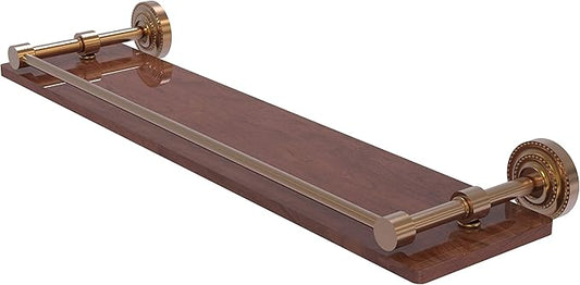 Allied Brass DT-1-22-GAL-IRW Dottingham Collection 22 Inch Solid IPE Ironwood Gallery Rail Wood Shelf, Brushed Bronze