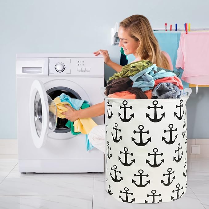 Collapsible Laundry Basket in Bedroom Waterproof Laundry Hamper in Bathroom Large Laundry Bag in College Dormitory Cloakroom Livingroom Nursery Organizer Toy Bin