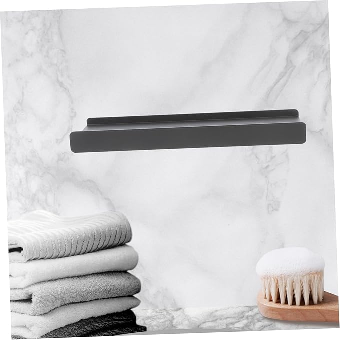 Holibanna Wall Mounted Bathroom Shelf Organizer Aluminum Alloy Floating Shelf for Efficient Storage Shelves for Makeup Grooming Items for Humid Environments Gun