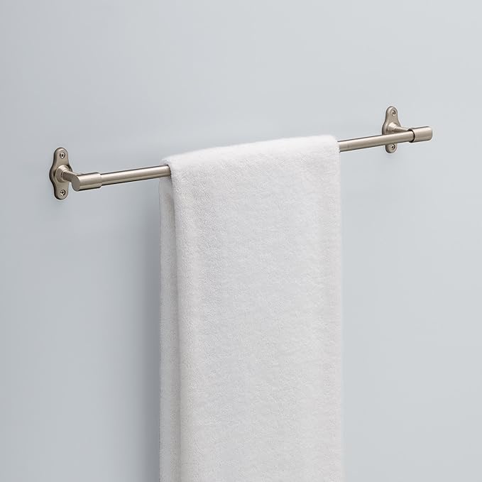Franklin Brass Calloway (1-Pack) 18'' Towel Rack w/ 6" Extender for Bathroom Satin Nickel Towel Bar for Bathroom Wall Mounted Towel Holder Rod CLWY26-SN