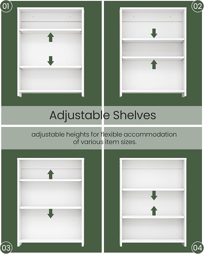 CHOEZON Wall-Mounted Bathroom Vanity with Mirror, Medicine Cabinet with Storage Function, Hanging Storage Cabinet, Adjustable Shelves, White