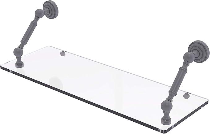 Allied Brass DT-1-24 Dottingham Collection 24 Inch Floating Glass Shelf, Matte Gray