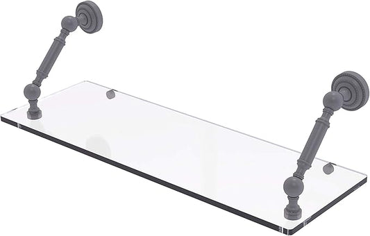 Allied Brass DT-1-24 Dottingham Collection 24 Inch Floating Glass Shelf, Matte Gray