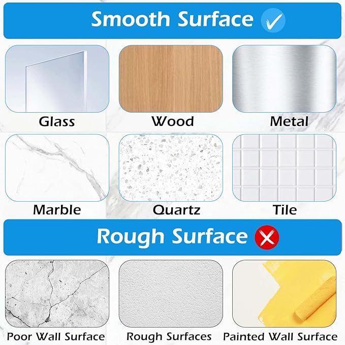 Lsnisni 10 Pack Shower Caddy Adhesive Replacement, Shower Adhesive Strips, Strong Adhesive Hooks, Waterproof Sticker, No Drilling, for Bathroom Shelf and Kitchen Racks