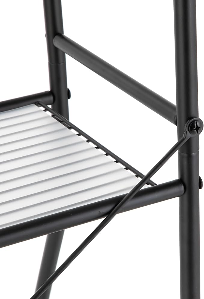 Matte Black Steel Over The Toilet Storage, 3-Tier Bathroom Shelf with Liners, Heavy Duty Utility Rack for Toilet Paper, Towels, Toiletries, Easy Assembly, Anti-Tip Design