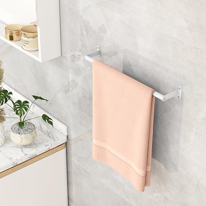 MKO Towel Bar for Bathroom, 16IN Hand Towel Holder with Metal Black, Towel Rack Hanger Sturdy Wall Mounted for Kitchen