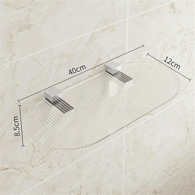 Bathroom Storage Rack Acrylic Floating Shelves for Wall, Clear Acrylic Display Shelf, Wall Decoration & Storage Shelf for Living Room, Bathroom, Bedroom, Kitchen Bathroom Shelf(Clear,Large)