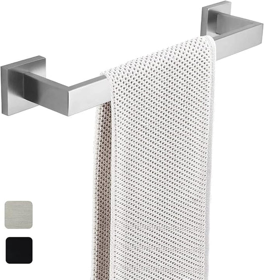 16 Inch Towel Bar for Bathrooms 12/16/20/24/28/32/36 Inch Stainless Steel 304 Brushed Nickel Towel Holder Modern Square Towel Rod Rustproof Wall Mount (1, Brushed Nickel, 16 Inch)