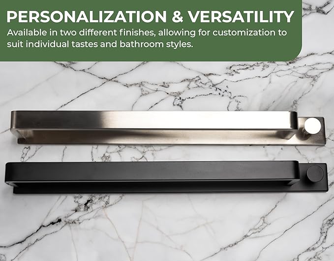 Saffron & Sage Towel Racks for Bathroom Wall Mounted, 17 inch Heavy Duty Bathroom Towel Rack Wall Mounted, Stainless Steel Bathroom Towel Holder for Bathroom Wall, Easy to Installation, Brushed Steel