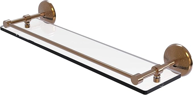 Allied Brass MC-1/22-GAL-BBR Mc 1 Gal Monte Carlo Inch Tempered Gallery Rail Glass Shelf, 22 Inch, Brushed Bronze