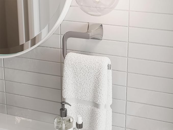 Pfister Bruxie 3-Piece Bathroom Hardware Set with Towel Bar, Towel Ring, and Toilet Paper Holder, Wall-Mounted, Polished Chrome Finish, BTBBIE3C