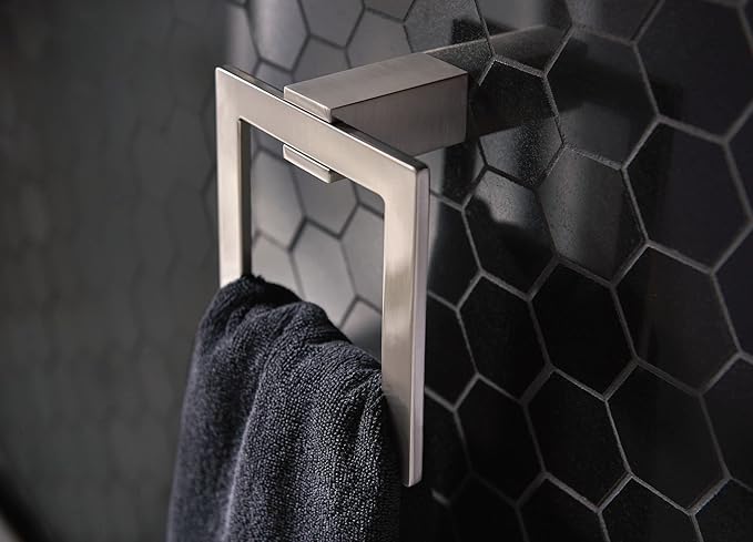 Moen Kyvos Collection Brushed Nickel Modern Bathroom Hand Towel Ring, BP3786BN (Pack of 2)