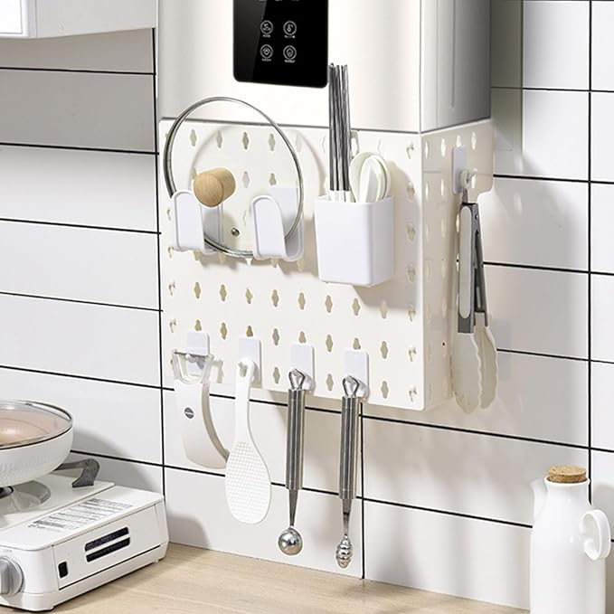 ABS Wall Mounted Bathroom Shelf Adhesive Without Drilling Easy Installation Protective Pipe Covers Storage Rack ABS Pipe Protective Covers