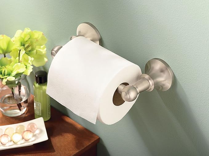 Moen Vale Chrome Double Post Pivoting Toilet Paper Holder, Wall Mounted Toilet Tissue Holder DN4408CH