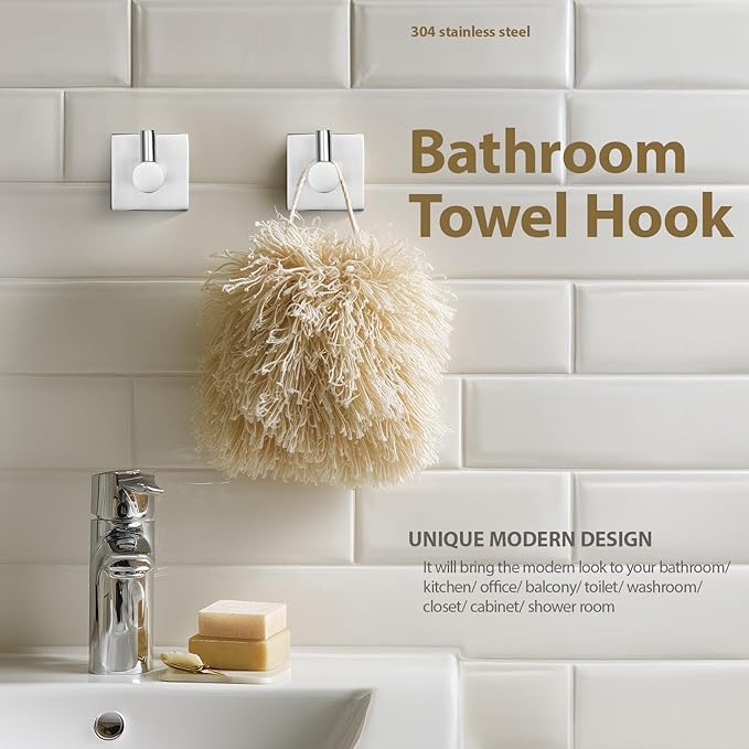 Bathroom Accessories Set Brushed Nickel Towel bar Set, 4 piece Towel Rack Set Towel bar for Bathroom wall Mounted Durable 24 inch Towel bar Robe Hook Towel Ring Toilet Paper Holder