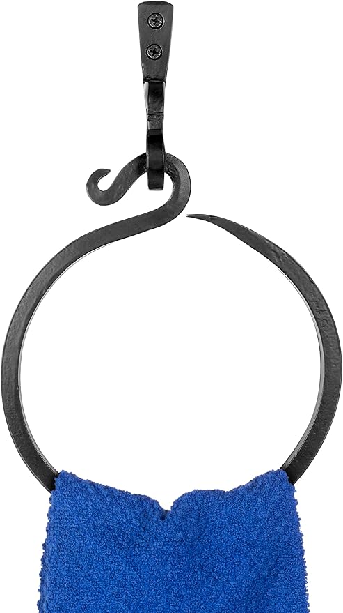 Wrought Iron Towel Ring - A Touch Of Artisanal Charm To Your Kitchen Or Bathroom With Our Handmade Towel Rack. Crafted By Blacksmiths, This Rustic Towel Rack Will Add A Timeless Elegance To Your Space