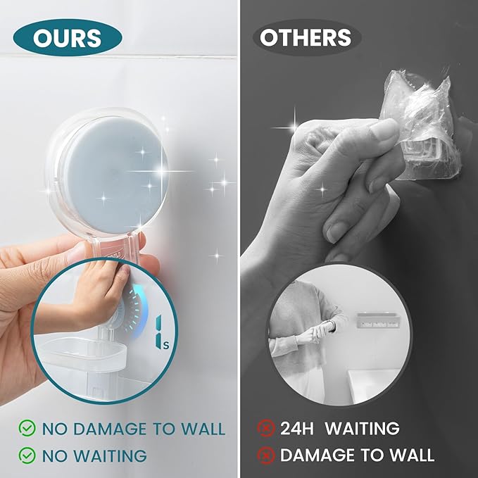 TAILI Soap Holder Soap Dish for Shower, Suction Cup Soap Holder for Shower Wall, Bathroom Accessories, Removable Strong Hold Soap Saver, Drill Free Double Soap Dish, Clear 2 Layer