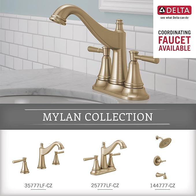Delta Mylan (1-Pack) Toilet Paper Holder Champagne Bronze Pivoting Tissue Roll Rod, Organization and Storage, Wall Mounteded Gold Bathroom Accessories MYN50-CZ