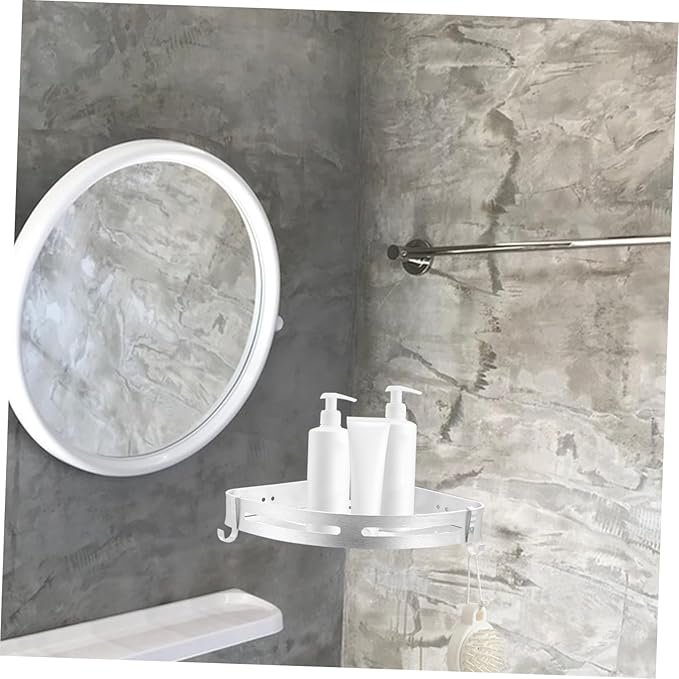 LABRIMP Punch Wall-Mounted Storage Rack Aluminum Triangle Shelf for Bathroom and Kitchen Silver Design Space-Saving Organizer for Towels Shampoo