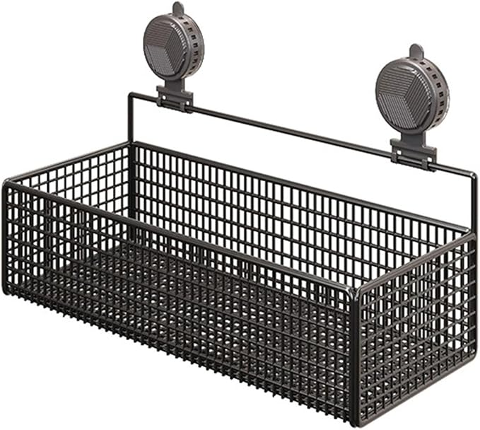 Bathroom Shelf with Suction Cup, Shampoo Holder, Bathroom Organizer, Black L
