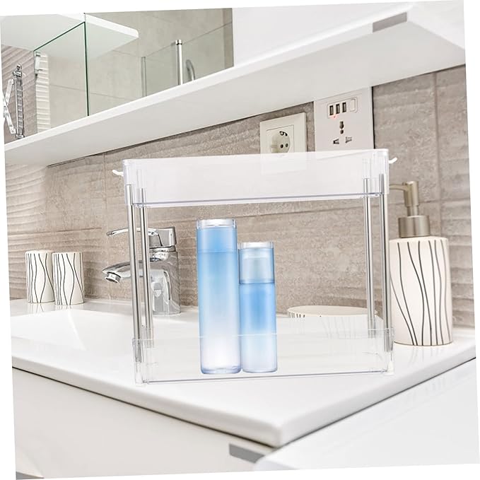 LIFKOME Double Layer Storage Rack Cubby Storage Organizer over Toilet Bathroom Shelves