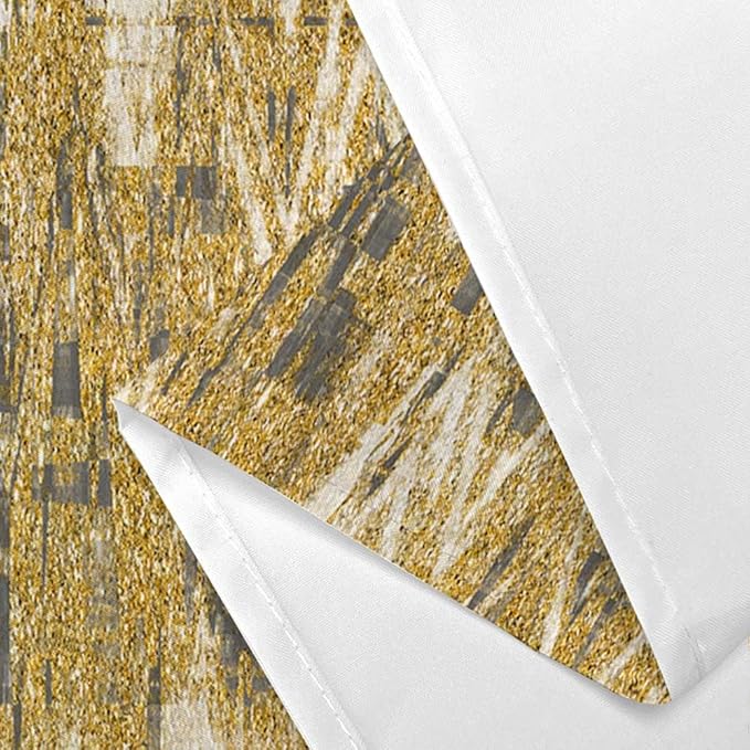 JAWO Gold Shower Curtains for Bathroom, Golden Yellow Glitter Sparkle Bling Waterproof Fabric Decorative Shower Curtain, Washable Luxury Elegant Fancy Glam Metallic Bath Curtain, 90X70IN