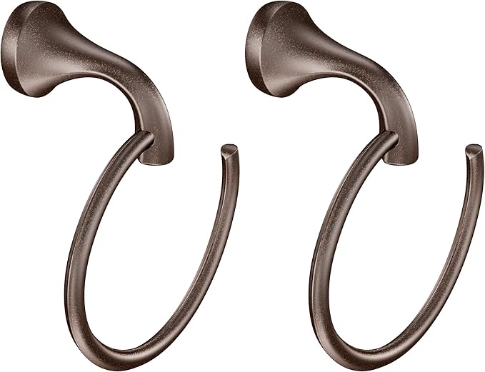 Moen YB2886ORB Eva Bathroom Towel Ring, Oil-Rubbed Bronze (Pack of 2)