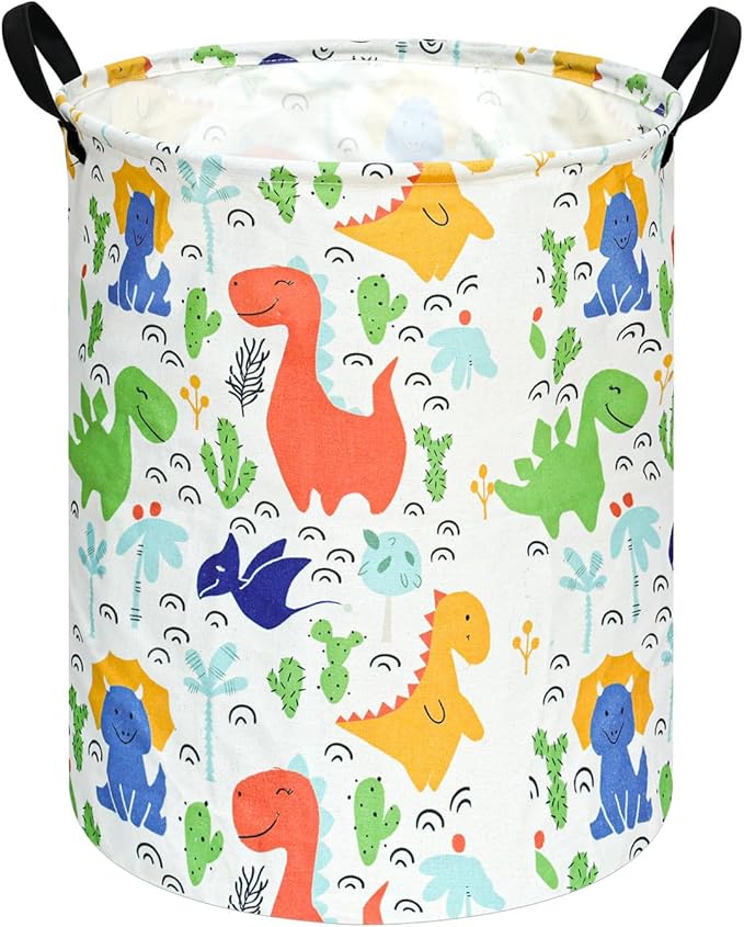 KUNRO Round Laundry Gift Basket Storage Hamper, Clothes Storage Organizer Bins, Shelf Basket with Handles for Room Decor