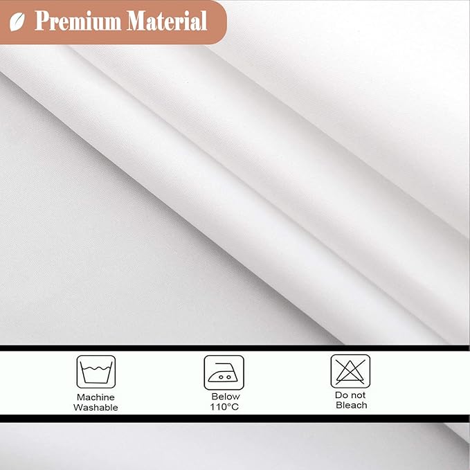 UFRIDAY White Shower Curtain with Light Filtering Window, Stall Size Fabric Shower Curtain Liner, 48 x 72 Inch