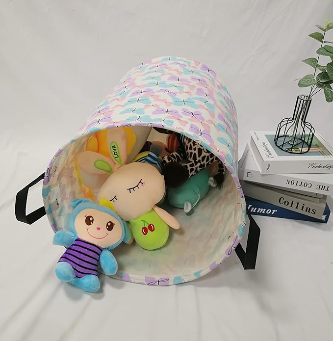 MAIZMZ Storage Bins Toys Box Kids Baby Hamper Waterproof Laundry Basket Canvas Collapsible Gift Organizer Bin for Home/Dorm/Kitchen/Pet/Office/Closet/Shelf/Gift Baskets(Butterfly)