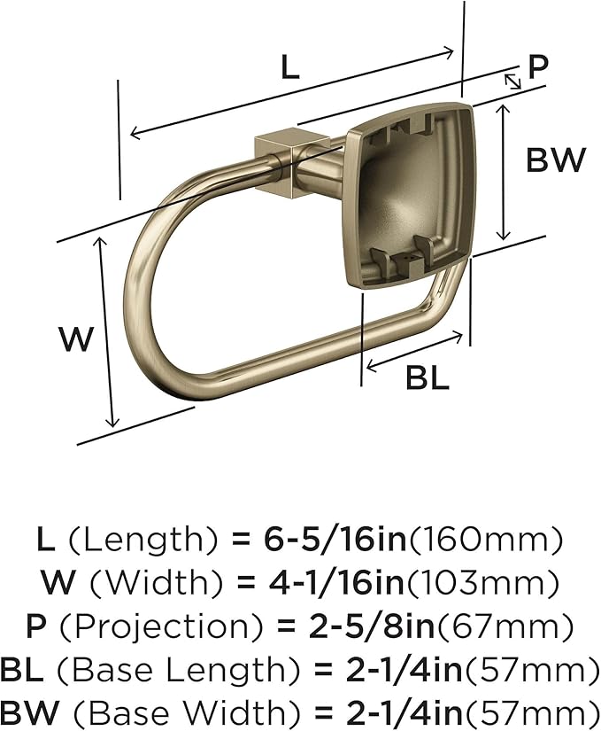 Amerock BH36091BBZ | Golden Champagne Single Post Toilet Paper Holder | 7-1/16 in. (179 mm) Length Toilet Tissue Holder | Stature | Bath Tissue Holder | Bathroom Hardware | Bath Accessories