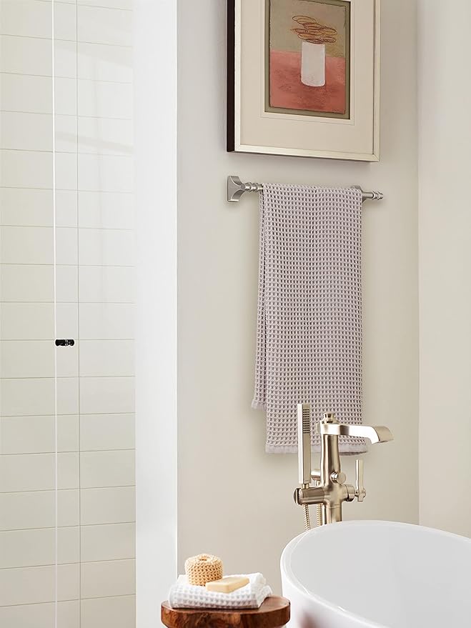 Amerock BH36053G10 | Brushed Nickel Towel Bar | 18 in (457 mm) Towel Rack | Davenport | Bathroom Towel Holder | Bathroom Hardware | Bath Accessories