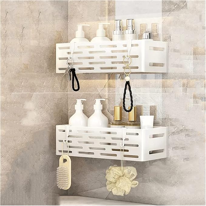 Floating Shelves Metal Toiletries Storage Rack Double Wall Mounted Metal Storage Rack No Punching Simple Toilet Storage Rack Bathroom Shelves Hanging Spice Rack Wall Mount ( Color : Gold , Size : 30cm