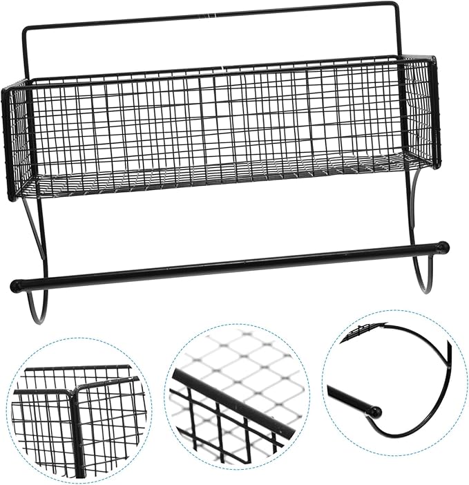 MAGICLULU Wall-Mounted Bathroom Storage Rack Punch-Free Iron Shelf for Toilet and Kitchen Easy Install Hanging Organizer for Home and Office